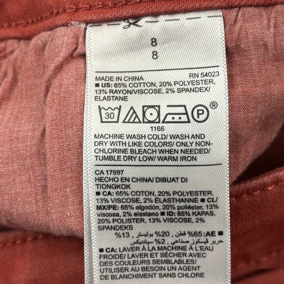 Old Navy Rockstar Mid Rise Skinny Women's size 8 Terracotta Orange Denim Jeans - Picture 3 of 4